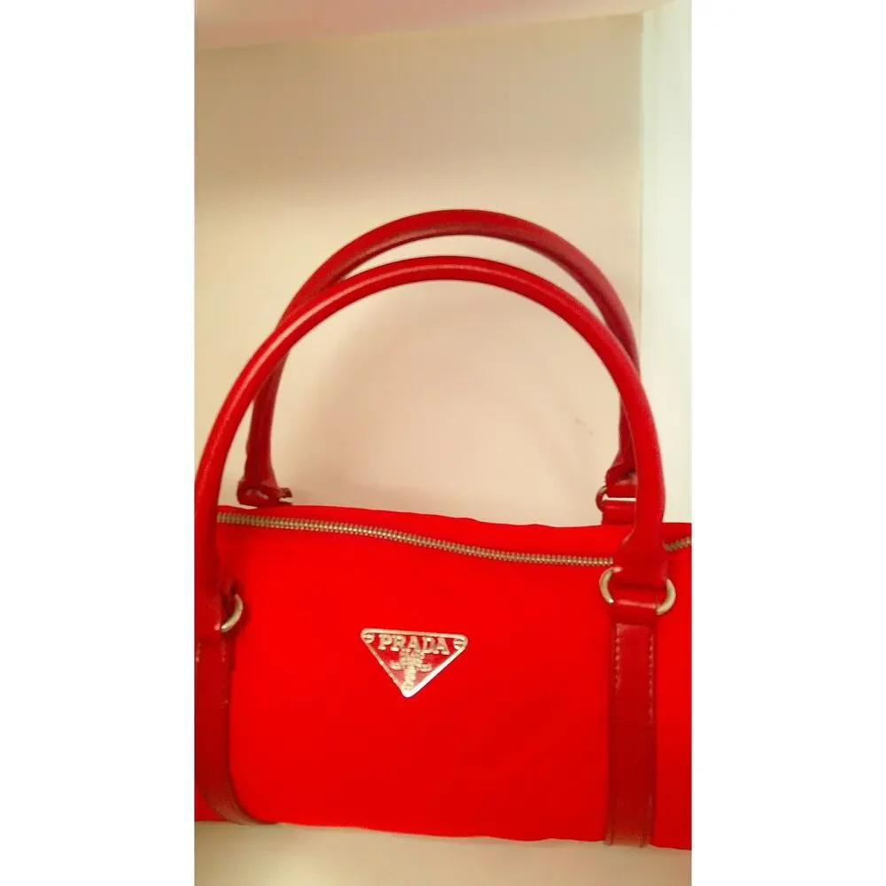 Fashion Satchel Bag Red Tessuto Nylon Designer Inspired